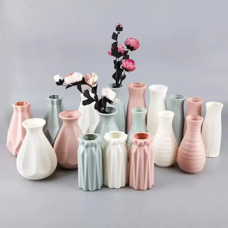 DecorBites™ Stylish Nordic Plastic Flower Vase, Home Decor