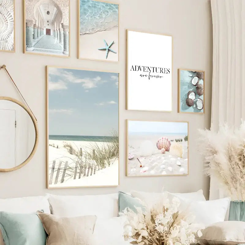DecorBites™ Art Mural sur Toile Coquillages Plage d'Été