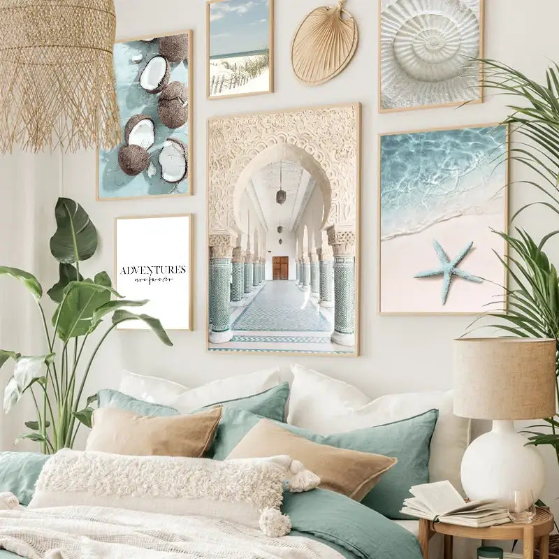 DecorBites™ Art Mural sur Toile Coquillages Plage d'Été