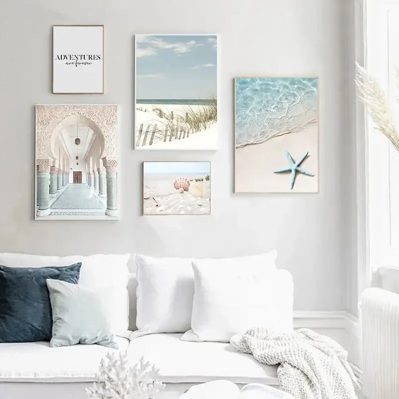 DecorBites™ Art Mural sur Toile Coquillages Plage d'Été