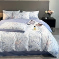 DecorBites™ Summer Floral Satin Silk Duvet Cover Set