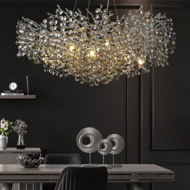 DecorBites™ Sunflower Crystal Chandelier for Dining Room