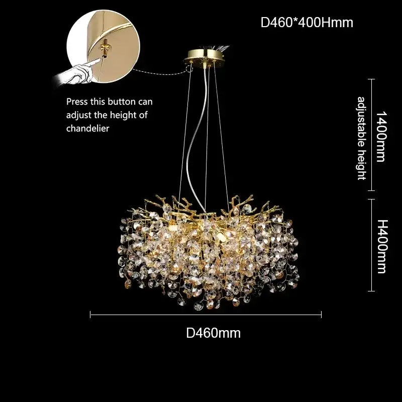 DecorBites™ Sunflower Crystal Chandelier for Dining Room