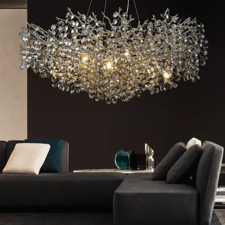DecorBites™ Sunflower Crystal Chandelier for Dining Room