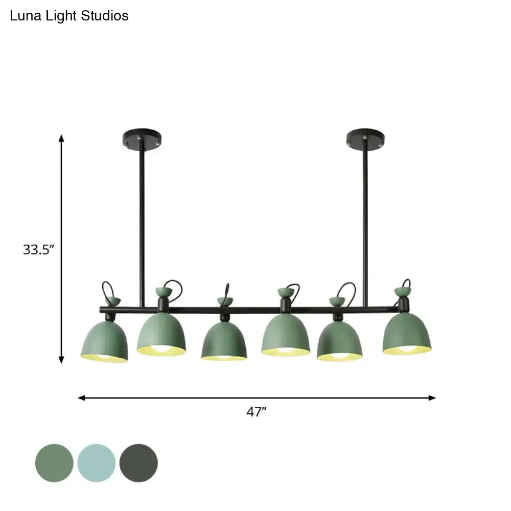 DecorBites™ Swivelable Macaron Island Pendant in Grey/Blue/Green for Dining Room with 4/6 Bulbs