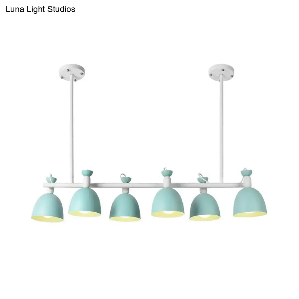 DecorBites™ Swivelable Macaron Island Pendant in Grey/Blue/Green for Dining Room with 4/6 Bulbs