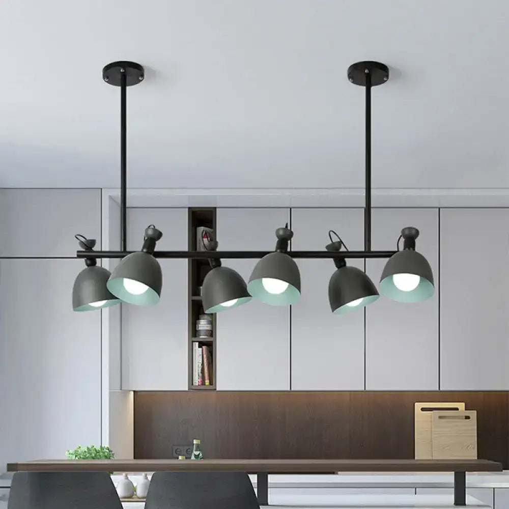 DecorBites™ Swivelable Macaron Island Pendant in Grey/Blue/Green for Dining Room with 4/6 Bulbs