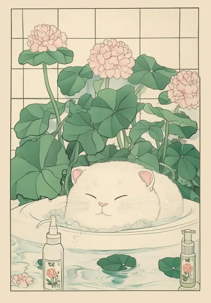 DecorBites™ Tabby Cat in Bathtub Canvas Wall Art