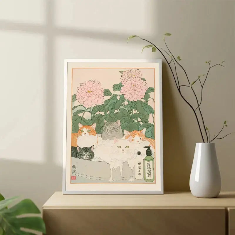 DecorBites™ Tabby Cat in Bathtub Canvas Wall Art