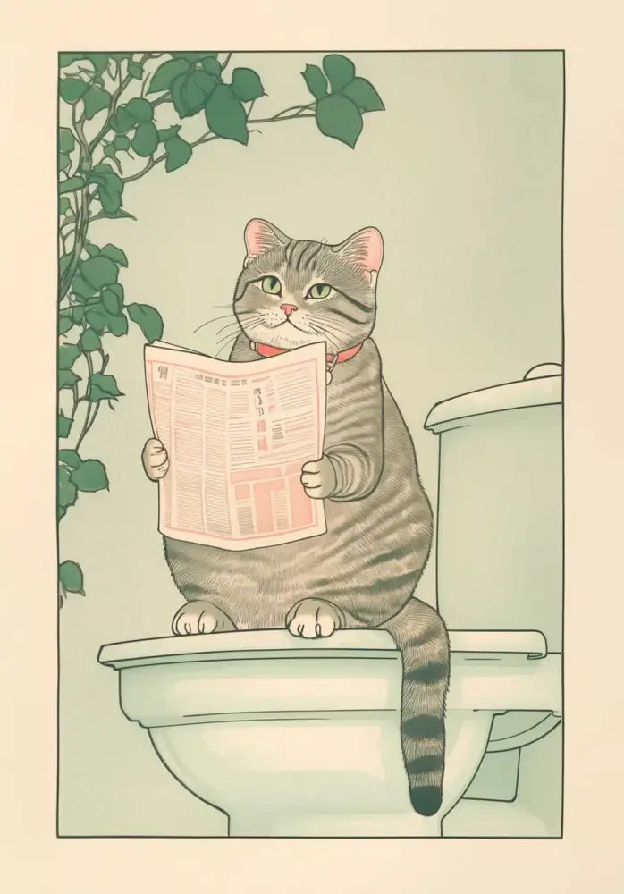 DecorBites™ Tabby Cat in Bathtub Canvas Wall Art