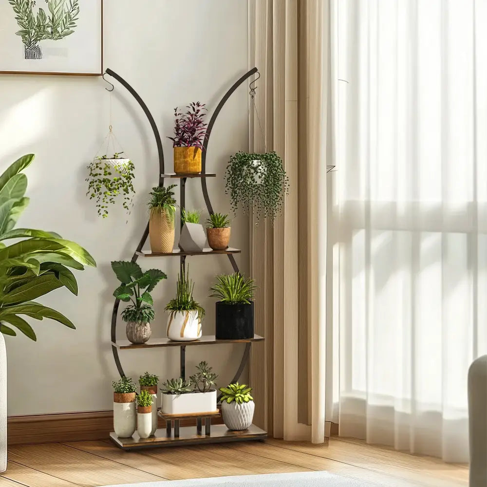 DecorBites™ Tall Metal Plant Stand with 5 Tiers