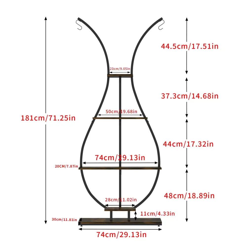 DecorBites™ Tall Metal Plant Stand with 5 Tiers