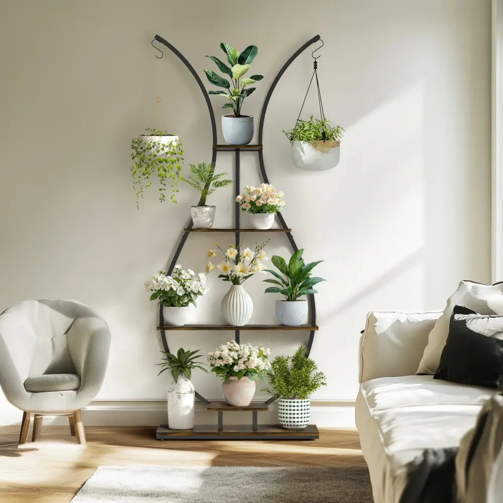 DecorBites™ Tall Metal Plant Stand with 5 Tiers