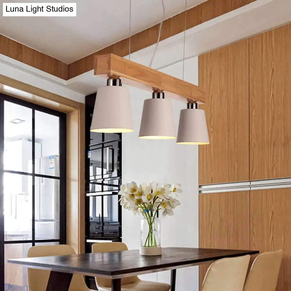 DecorBites™ Tapered Shade Island Light - Nordic Metal - 3 Lights Pendant Lamp for Dining Room Ceiling