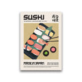 Decorbites™ tasty world cuisine canvas painting of minimalist sushi home decor featuring nigiri maki and garnishes