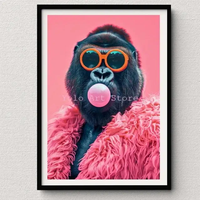 DecorBites™ Tiger Canvas Wall Art Print - Vibrant Animal Bubble Style