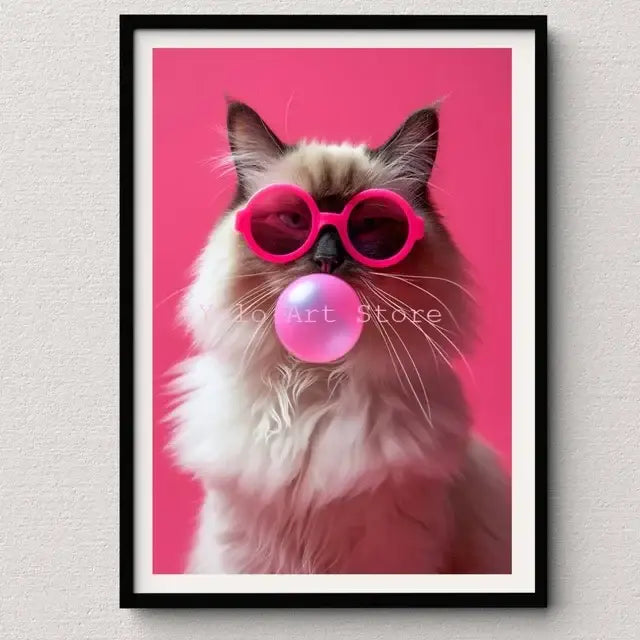 DecorBites™ Tiger Canvas Wall Art Print - Vibrant Animal Bubble Style