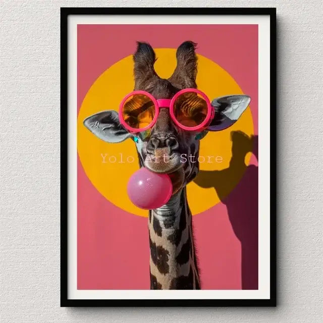DecorBites™ Tiger Canvas Wall Art Print - Vibrant Animal Bubble Style