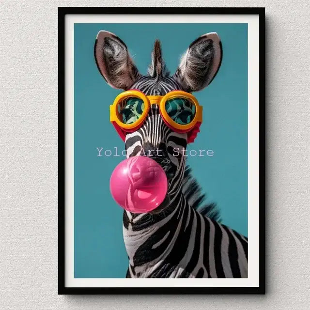 DecorBites™ Tiger Canvas Wall Art Print - Vibrant Animal Bubble Style