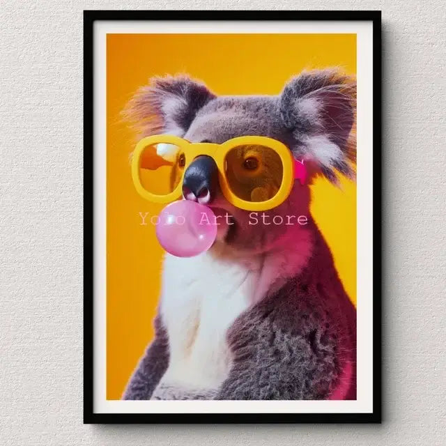 DecorBites™ Tiger Canvas Wall Art Print - Vibrant Animal Bubble Style