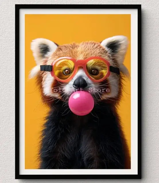 DecorBites™ Tiger Canvas Wall Art Print - Vibrant Animal Bubble Style