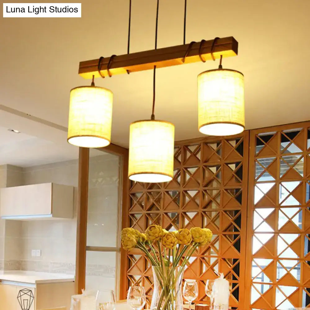 Decorbites traditional fabric wood pendant light dining room fixture