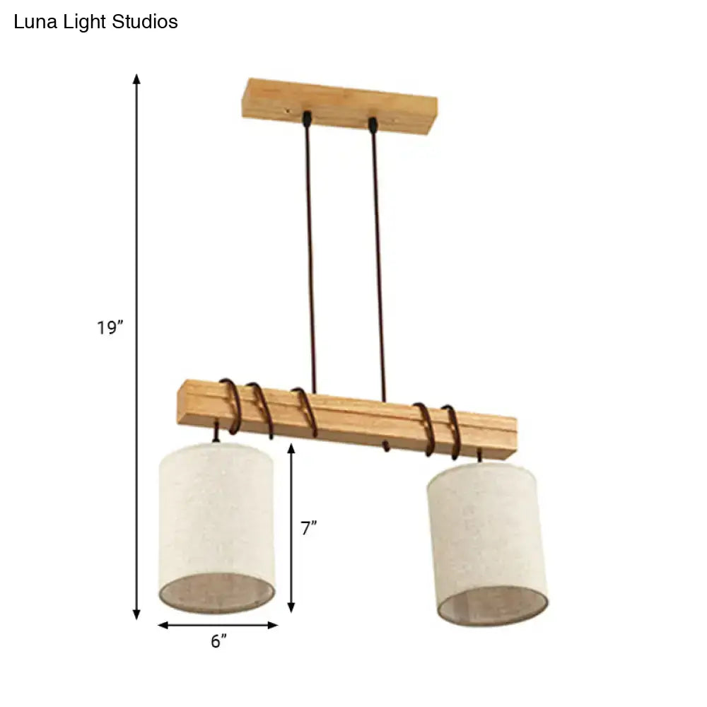 Decorbites traditional fabric wood pendant light dining room fixture