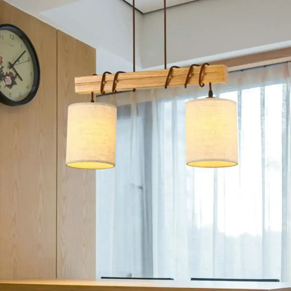 Decorbites traditional fabric wood pendant light dining room fixture