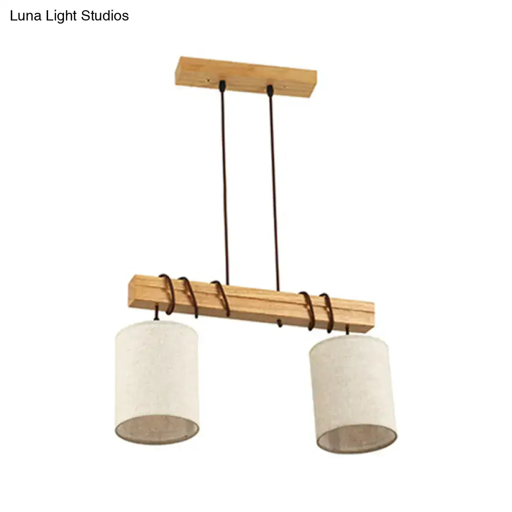 Decorbites traditional fabric wood pendant light dining room fixture