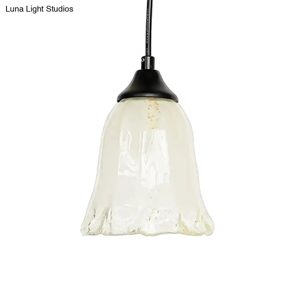 DecorBites™ Traditional Glass Pendant Light with Flower/Cone Shape for Living Room