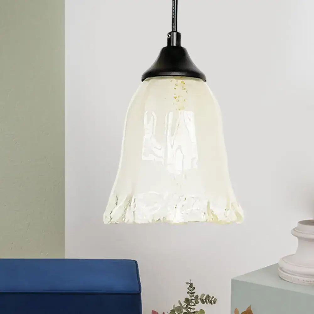 DecorBites™ Traditional Glass Pendant Light with Flower/Cone Shape for Living Room