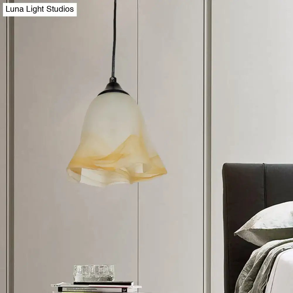 DecorBites™ Traditional Glass Pendant Light with Flower/Cone Shape for Living Room