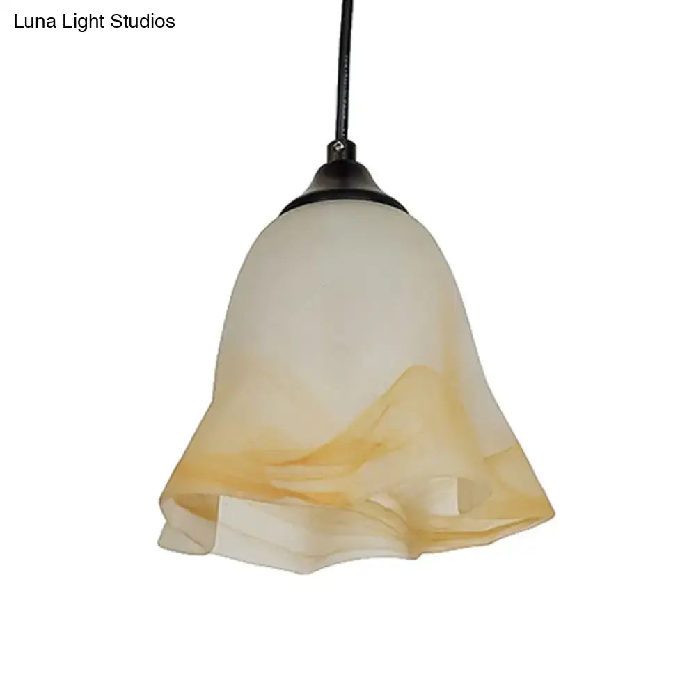 DecorBites™ Traditional Glass Pendant Light with Flower/Cone Shape for Living Room