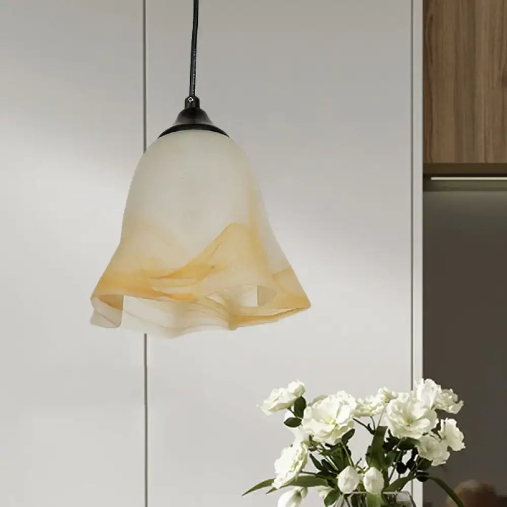 DecorBites™ Traditional Glass Pendant Light with Flower/Cone Shape for Living Room