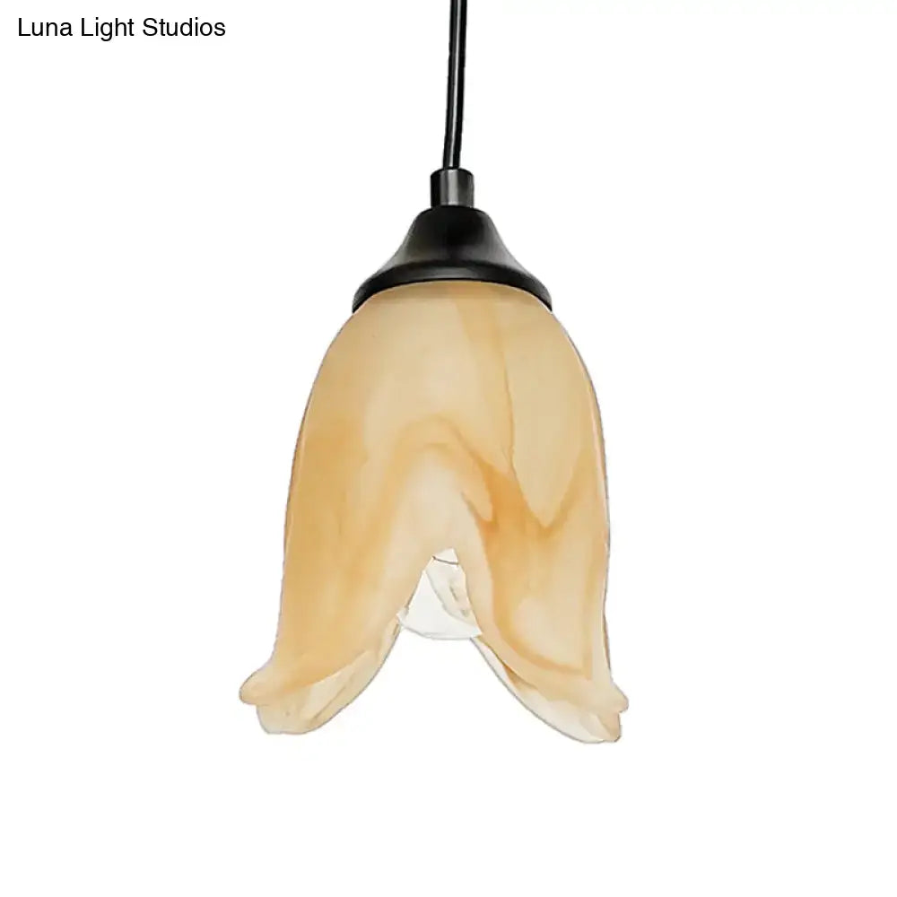 DecorBites™ Traditional Glass Pendant Light with Flower/Cone Shape for Living Room