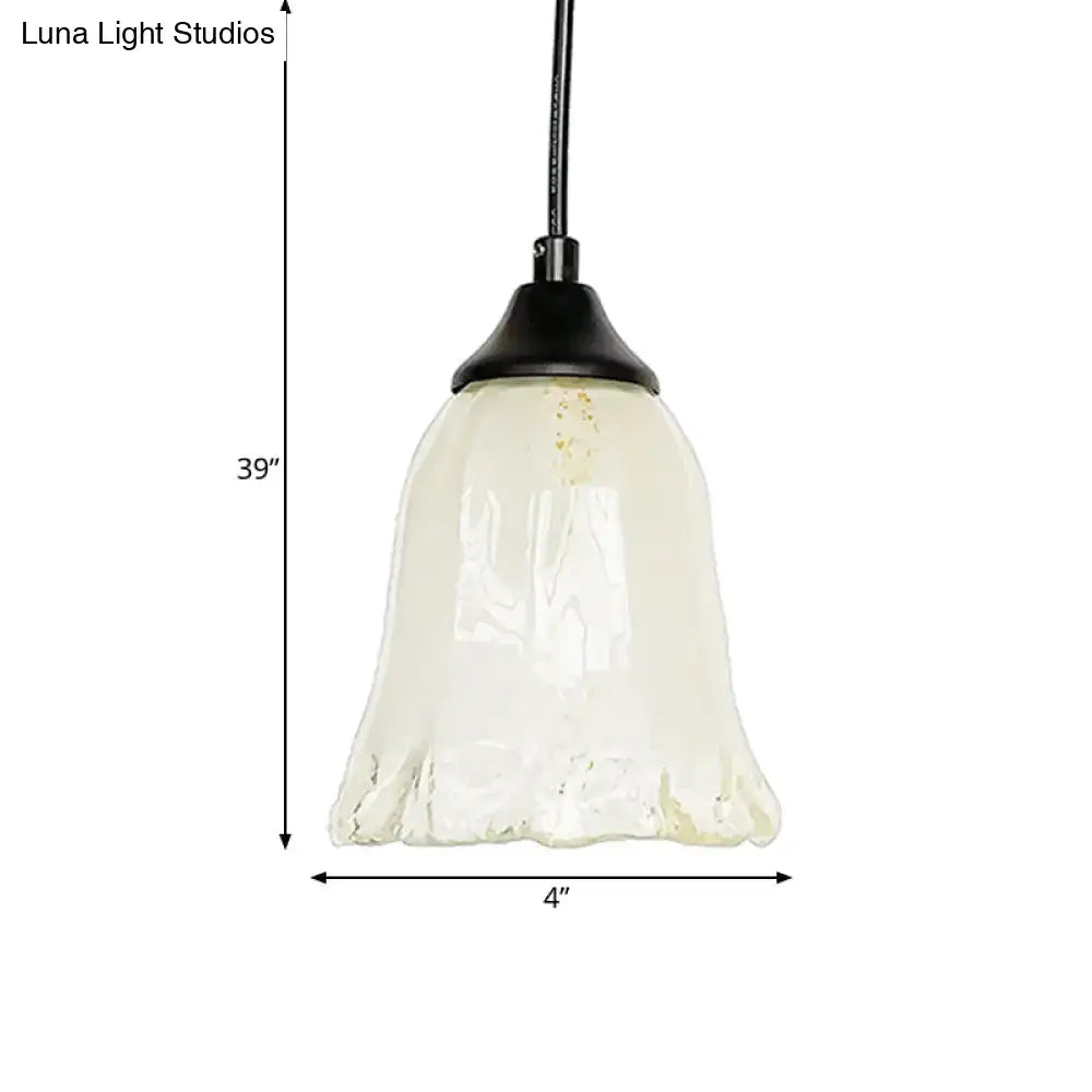 DecorBites™ Traditional Glass Pendant Light with Flower/Cone Shape for Living Room