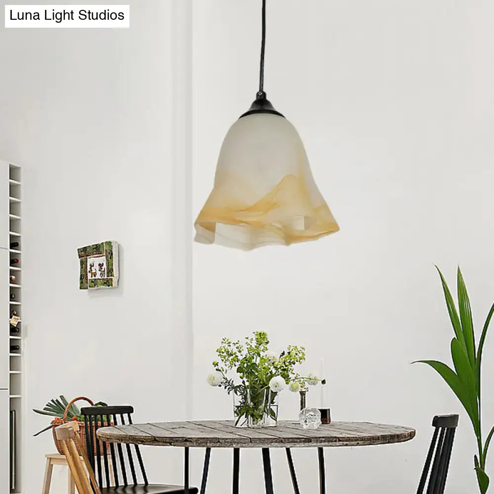 DecorBites™ Traditional Glass Pendant Light with Flower/Cone Shape for Living Room