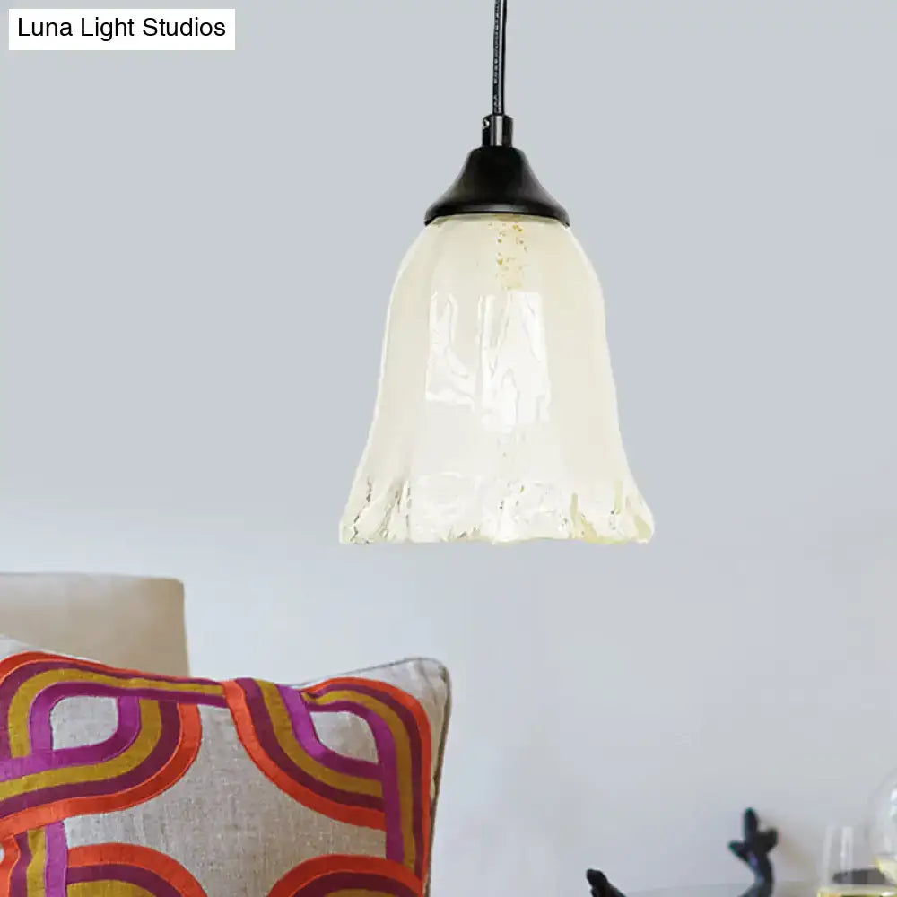 DecorBites™ Traditional Glass Pendant Light with Flower/Cone Shape for Living Room
