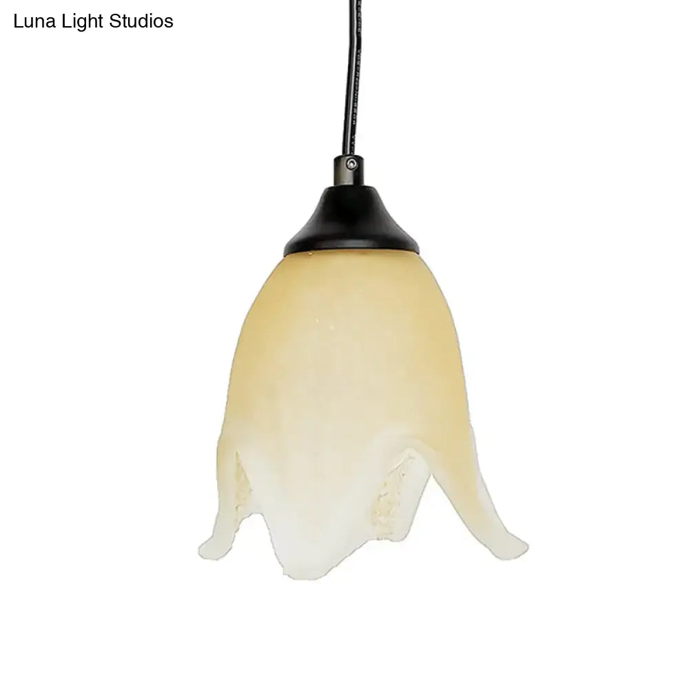 DecorBites™ Traditional Glass Pendant Light with Flower/Cone Shape for Living Room