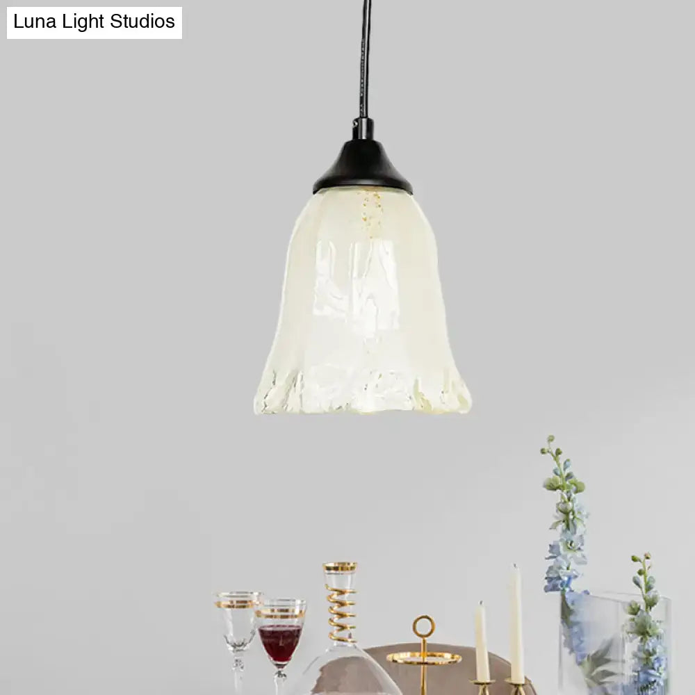 DecorBites™ Traditional Glass Pendant Light with Flower/Cone Shape for Living Room