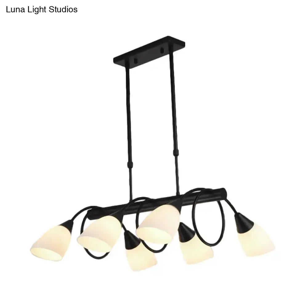 DecorBites™ Traditional Milky Glass Pendant Light Fixture - 6/8/10 Lights - Black Hanging Lamp Kit