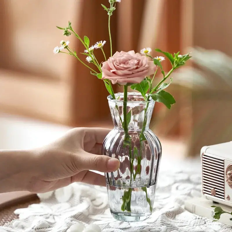 DecorBites™ Transparent Nordic Vase for Plants and Flowers
