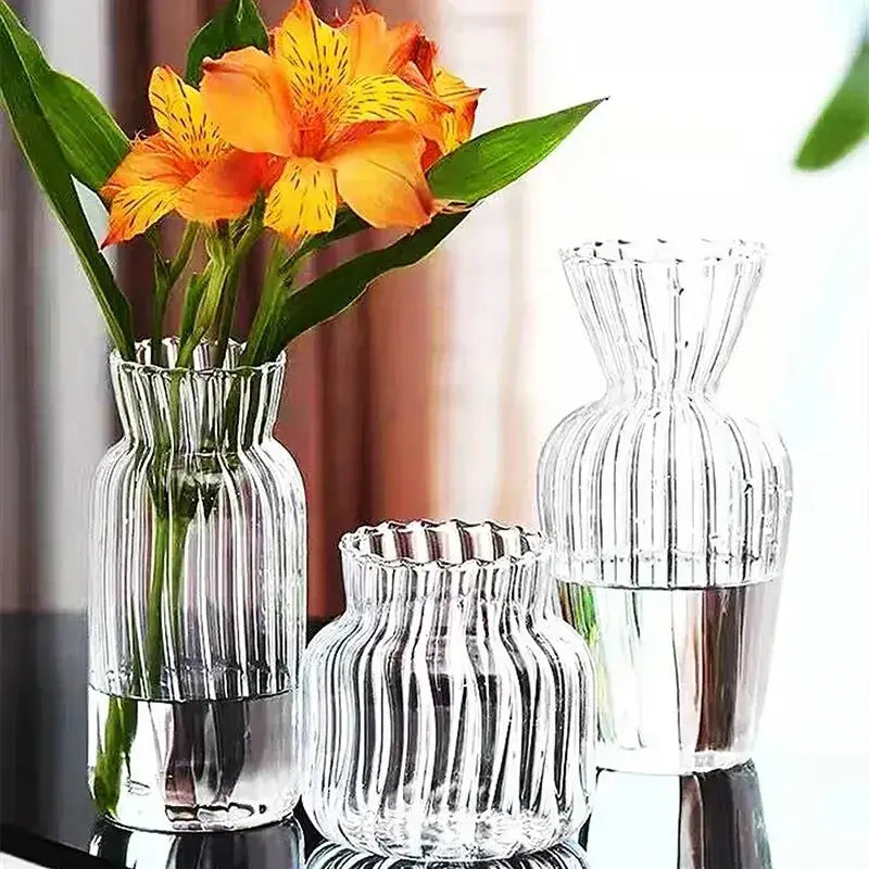 DecorBites™ Transparent Nordic Vase for Plants and Flowers