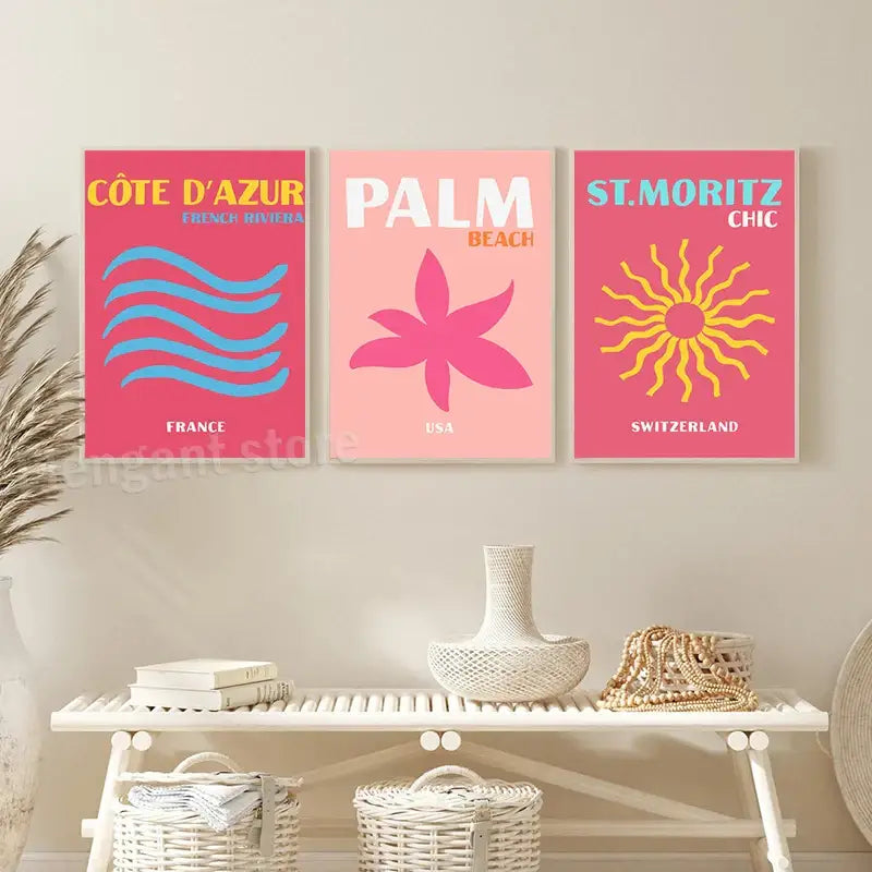 DecorBites™ Travel Posters Art Print Set - Beach Vibes