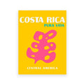 Vibrant yellow DecorBites travel posters set featuring preppy color Costa Rica pura vida design from Central America