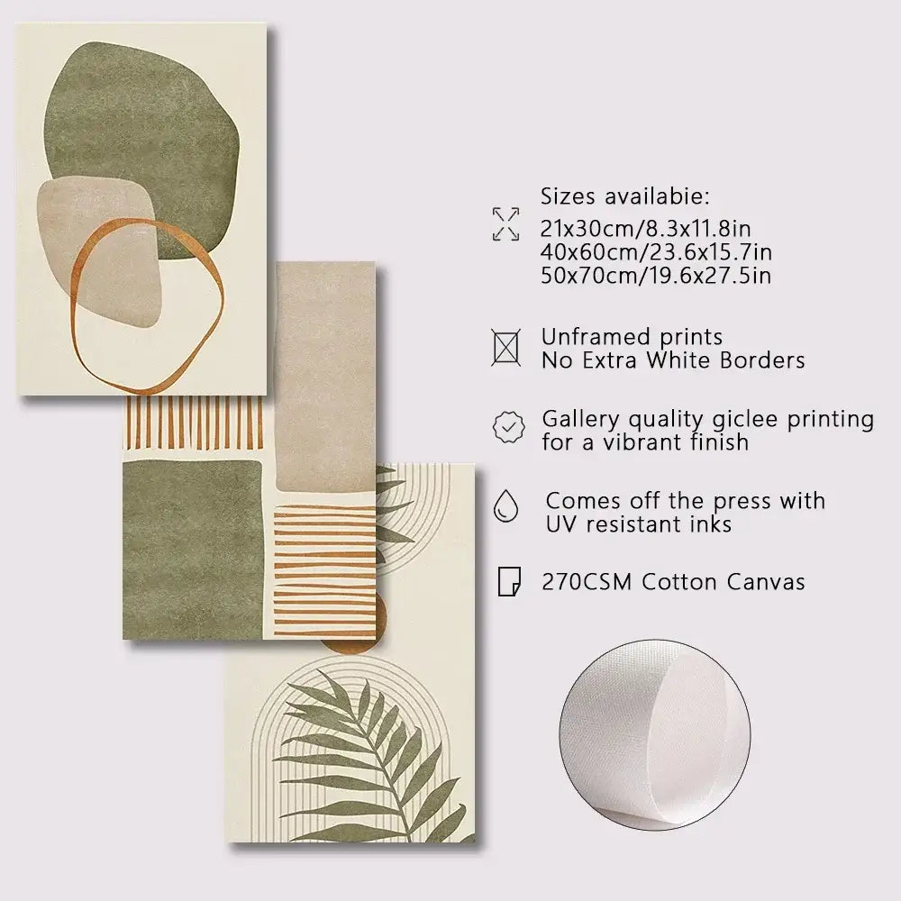 DecorBites™ Tropical Leaves Canvas Wall Art Set