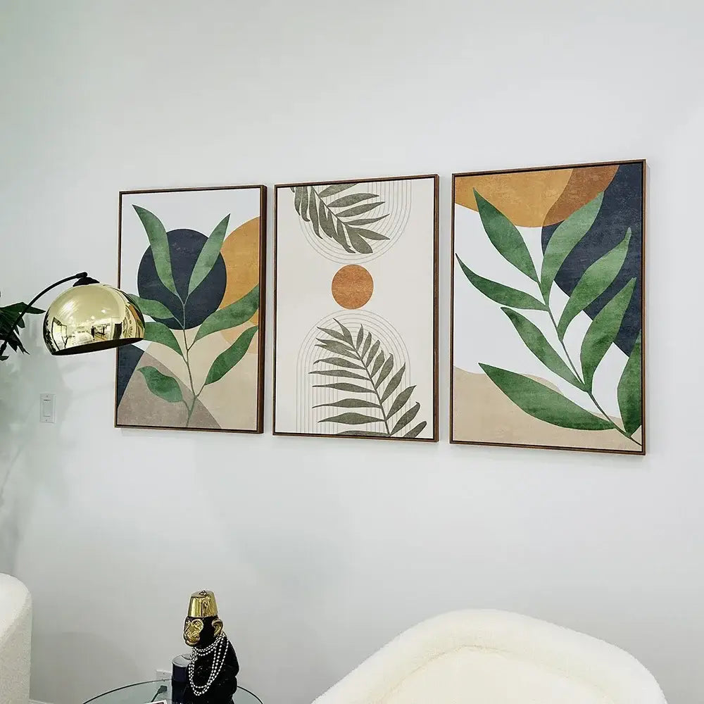 DecorBites™ Tropical Leaves Canvas Wall Art Set