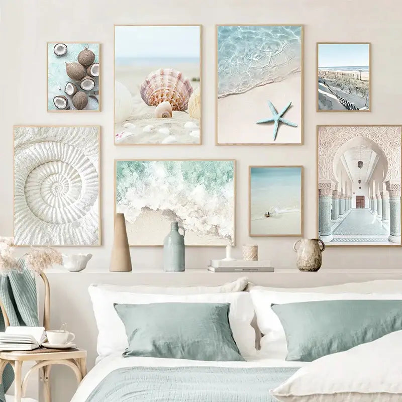 DecorBites™ Tropical Ocean Shell Wall Art for Living Room