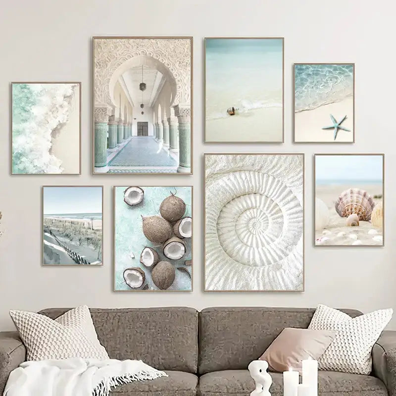 DecorBites™ Tropical Ocean Shell Wall Art for Living Room