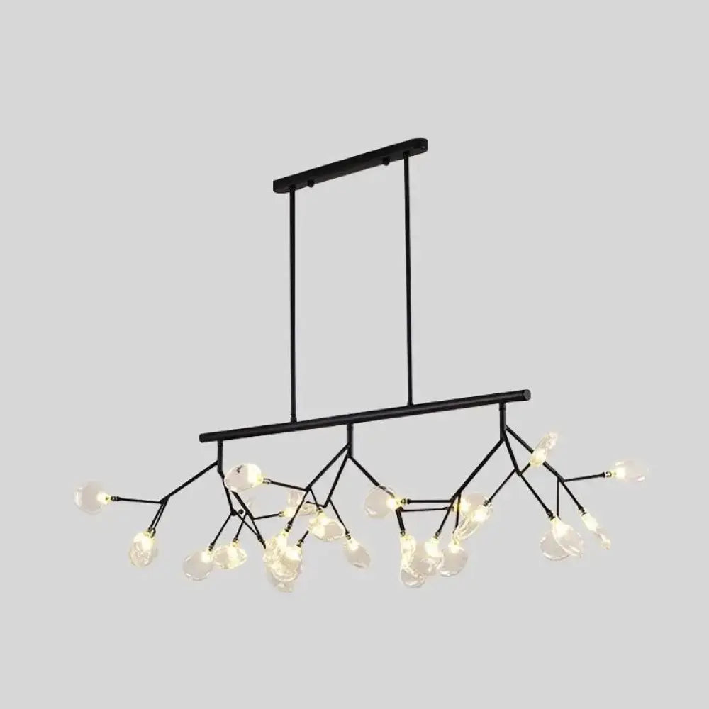 DecorBites™ Ultra-modern 27-Light Island Metal Pendant with Clear Shade for Dining Room